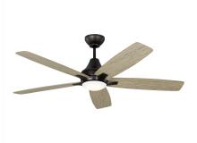 Generation Lighting - Seagull US 5LWDR52AGPD - Lowden 52" Dimmable Indoor/Outdoor Integrated LED Aged Pewter Ceiling Fan with Light Kit, Remote