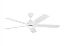 Generation Lighting - Seagull US 5LWDSM60RZWD - Lowden 60" Dimmable Indoor/Outdoor Integrated LED White Ceiling Fan with Light Kit