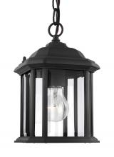 Generation Lighting - Seagull US 60029-12 - Kent traditional 1-light outdoor exterior semi-flush convertible ceiling hanging pendant in black fi