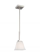 Generation Lighting - Seagull US 6113701-962 - Ellis Harper classic 1-light indoor dimmable ceiling hanging single pendant light in brushed nickel