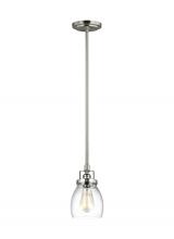 Generation Lighting - Seagull US 6114501-962 - Belton transitional 1-light indoor dimmable ceiling hanging single pendant light in brushed nickel s