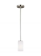 Generation Lighting - Seagull US 6124601-962 - Alturas contemporary 1-light indoor dimmable ceiling hanging single pendant light in brushed nickel