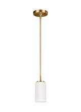 Generation Lighting - Seagull US 6124601EN3-848 - Alturas contemporary 1-light LED indoor dimmable ceiling hanging single pendant light in satin brass