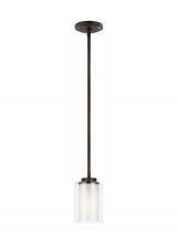 Generation Lighting - Seagull US 6137301-710 - Elmwood Park traditional 1-light indoor dimmable ceiling hanging single pendant light in bronze fini
