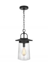 Generation Lighting - Seagull US 6208901-12 - Tybee traditional 1-light outdoor exterior pendant in black finish with clear glass shade
