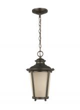 Generation Lighting - Seagull US 62240EN3-780 - Cape May traditional 1-light LED outdoor exterior hanging ceiling pendant in burled iron grey finish