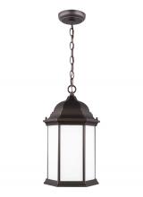 Generation Lighting - Seagull US 6238751EN3-71 - Sevier traditional 1-light LED outdoor exterior ceiling hanging pendant in antique bronze finish wit