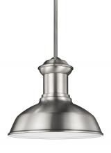 Generation Lighting - Seagull US 6247701-04 - Fredricksburg traditional 1-light outdoor exterior Dark Sky compliant ceiling hanging pendant in sat