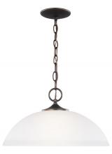 Generation Lighting - Seagull US 6516501EN3-710 - Geary transitional 1-light LED indoor dimmable ceiling hanging single pendant light in bronze finish