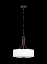 Generation Lighting - Seagull US 6528803-710 - Canfield modern 3-light indoor dimmable ceiling pendant hanging chandelier pendant light in bronze f
