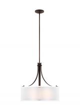 Generation Lighting - Seagull US 6537303-710 - Elmwood Park traditional 3-light indoor dimmable ceiling pendant hanging chandelier pendant light in