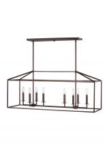 Generation Lighting - Seagull US 6615008-710 - Perryton transitional 8-light indoor dimmable linear ceiling chandelier pendant light in bronze fini