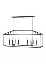 Generation Lighting - Seagull US 6615008EN-112 - Perryton transitional 8-light LED indoor dimmable linear ceiling chandelier pendant light in midnigh