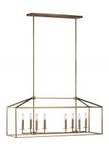 Generation Lighting - Seagull US 6615008EN-848 - Perryton transitional 8-light LED indoor dimmable linear ceiling chandelier pendant light in satin b