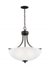 Generation Lighting - Seagull US 6616503EN3-710 - Geary transitional 3-light LED indoor dimmable ceiling pendant hanging chandelier pendant light in b