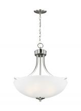 Generation Lighting - Seagull US 6616503EN3-962 - Geary transitional 3-light LED indoor dimmable ceiling pendant hanging chandelier pendant light in b
