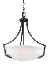 Generation Lighting - Seagull US 6624503-710 - Hanford traditional 3-light indoor dimmable ceiling pendant hanging chandelier pendant light in bron