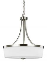 Generation Lighting - Seagull US 6639103-962 - Hettinger transitional 3-light indoor dimmable ceiling pendant hanging chandelier pendant light in b