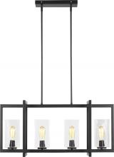 Generation Lighting - Seagull US 6641504-112 - Mitte transitional 4-light indoor dimmable linear island ceiling pendant hanging chandelier light in