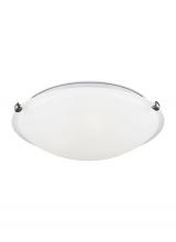 Generation Lighting - Seagull US 7443593S-962 - Clip Ceiling transitional 1-light indoor dimmable flush mount in brushed nickel silver finish with s