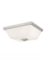 Generation Lighting - Seagull US 7513702EN3-962 - Ellis Harper transitional 2-light indoor dimmable LED ceiling flush mount in brushed nickel silver f