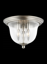 Generation Lighting - Seagull US 7514503-962 - Belton transitional 3-light indoor dimmable ceiling flush mount in brushed nickel silver finish with
