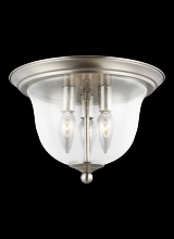 Generation Lighting - Seagull US 7514503EN-962 - Belton transitional 3-light LED indoor dimmable ceiling flush mount in brushed nickel silver finish