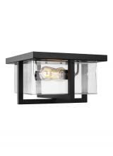 Generation Lighting - Seagull US 7541502-112 - Mitte transitional 2-light indoor dimmable ceiling flush mount in midnight black finish with clear g
