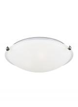 Generation Lighting - Seagull US 7543502EN3-962 - Clip Ceiling transitional 2-light LED indoor dimmable flush mount in brushed nickel silver finish wi