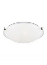 Generation Lighting - Seagull US 7543503-962 - Clip Ceiling transitional 3-light indoor dimmable flush mount in brushed nickel silver finish with s