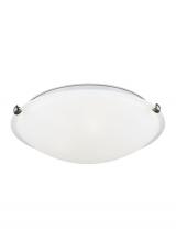 Generation Lighting - Seagull US 7543503EN3-962 - Clip Ceiling transitional 3-light LED indoor dimmable flush mount in brushed nickel silver finish wi