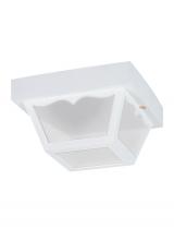 Generation Lighting - Seagull US 7567-15 - Outdoor Ceiling traditional 1-light outdoor exterior ceiling flush mount in white finish with clear