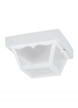Generation Lighting - Seagull US 7567EN3-15 - Outdoor Ceiling traditional 1-light LED outdoor exterior ceiling flush mount in white finish with cl