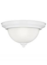 Generation Lighting - Seagull US 77065-15 - Geary transitional 3-light indoor dimmable ceiling flush mount fixture in white finish with satin et