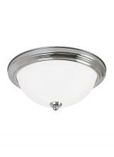 Generation Lighting - Seagull US 77063EN3-05 - Geary transitional 1-light LED indoor dimmable ceiling flush mount fixture in chrome silver finish w