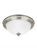 Generation Lighting - Seagull US 77063EN3-962 - Geary transitional 1-light LED indoor dimmable ceiling flush mount fixture in brushed nickel silver