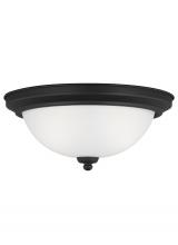 Generation Lighting - Seagull US 77064-112 - Geary transitional 2-light indoor dimmable ceiling flush mount fixture in midnight black finish with