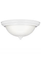 Generation Lighting - Seagull US 77064EN3-15 - Geary transitional 2-light LED indoor dimmable ceiling flush mount fixture in white finish with sati