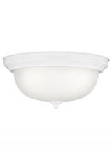 Generation Lighting - Seagull US 77065EN3-15 - Geary transitional 3-light LED indoor dimmable ceiling flush mount fixture in white finish with sati