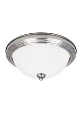 Generation Lighting - Seagull US 77065EN3-962 - Geary transitional 3-light LED indoor dimmable ceiling flush mount fixture in brushed nickel silver