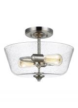 Generation Lighting - Seagull US 7714502-962 - Belton transitional 2-light indoor dimmable ceiling semi-flush mount in brushed nickel silver finish