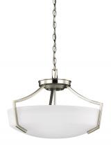 Generation Lighting - Seagull US 7724503-962 - Hanford traditional 3-light indoor dimmable ceiling flush mount in brushed nickel silver finish with