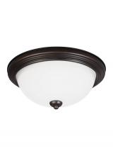 Generation Lighting - Seagull US 77264-710 - Geary transitional 2-light indoor dimmable ceiling flush mount fixture in bronze finish with satin e