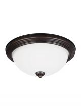 Generation Lighting - Seagull US 77263EN3-710 - Geary transitional 1-light LED indoor dimmable ceiling flush mount fixture in bronze finish with sat