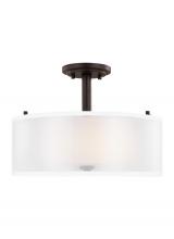 Generation Lighting - Seagull US 7737302EN3-710 - Elmwood Park traditional 2-light LED indoor dimmable ceiling semi-flush mount in bronze finish with