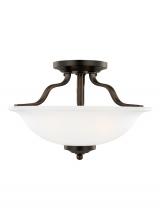 Generation Lighting - Seagull US 7739002-710 - Emmons traditional 2-light indoor dimmable ceiling semi-flush mount in bronze finish with satin etch