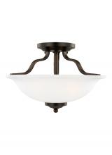 Generation Lighting - Seagull US 7739002EN3-710 - Emmons traditional 2-light LED indoor dimmable ceiling semi-flush mount in bronze finish with satin