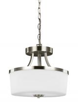Generation Lighting - Seagull US 7739102-962 - Hettinger transitional 2-light indoor dimmable ceiling flush mount in brushed nickel silver finish w