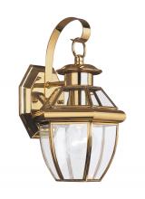 Generation Lighting - Seagull US 8037-02 - Lancaster traditional 1-light outdoor exterior small wall lantern sconce in polished brass gold fini