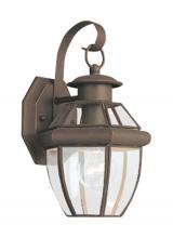 Generation Lighting - Seagull US 8037-71 - Lancaster traditional 1-light outdoor exterior small wall lantern sconce in antique bronze finish wi